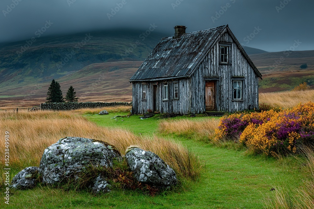 Obraz premium Scottish Rustic Cabin.