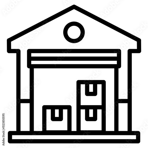 Warehouse Building  Icon Element For Design