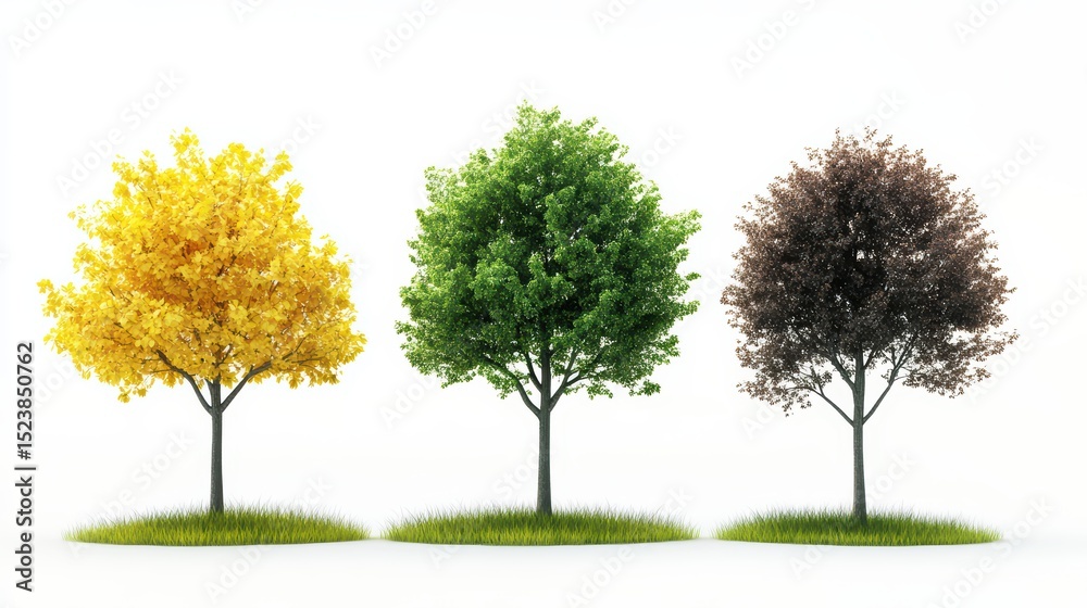Fototapeta premium Colorful Trees Seasonal Changes.