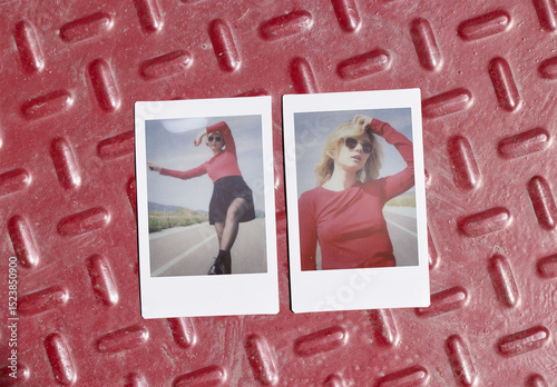 Mockup Showcasing Two Mini Polaroid Templates. 46 x 62 mm