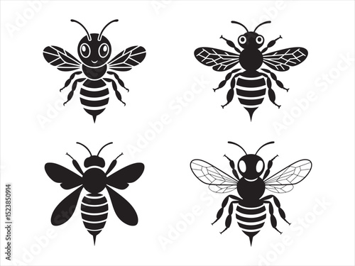 Assorted Honey Bee Silhouettes - Cute & Modern Insect Designs