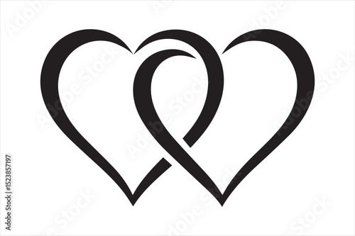 Two Hearts Intertwined Symbolizing Love Affection Romance Partnership Commitment Connection Togetherness Bonding Unity