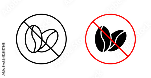 Caffeine free icons graphic vectors