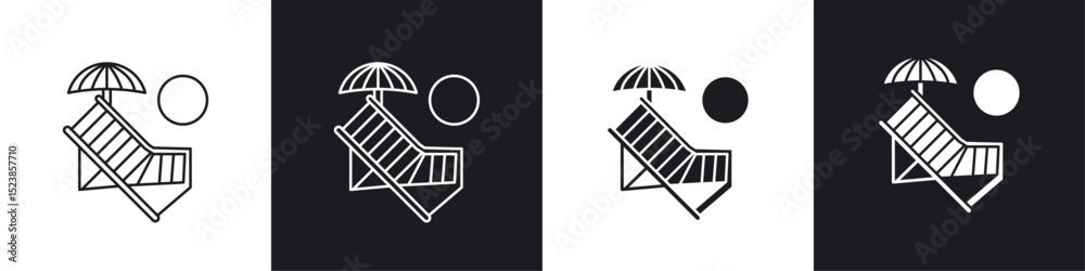 Beach chair icons graphic vectors Beach chair icons graphic vectors