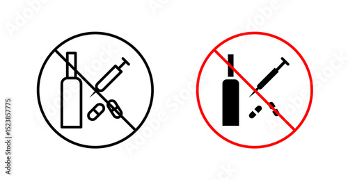 No drugs or alcohol sign graphic vectors