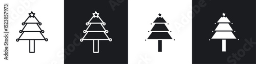 Christmas tree icons graphic vectors