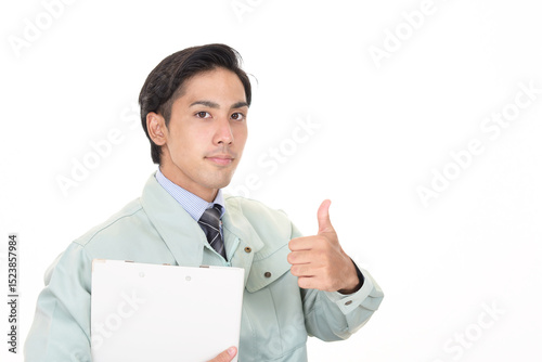 作業服を着た男性