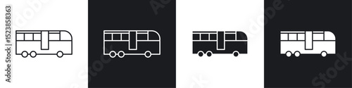 Bus coach icons graphic vectors