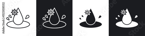 Essentials oil drop icons graphic vectors