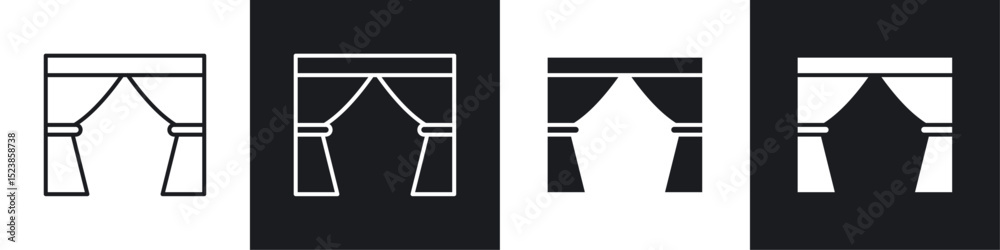 Naklejka premium Curtain icons graphic vectors