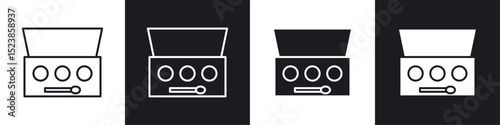 Palette with eyelash shadows icons graphic vectors