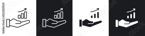 Growing profit icons graphic vectors