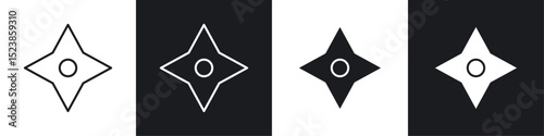 Shuriken icons graphic vectors