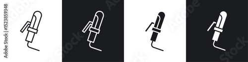 Hair curler icons graphic vectors