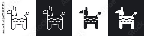 Donkey pinata icons graphic vectors
