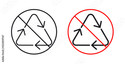 Recycle prohibition signs graphic vectors