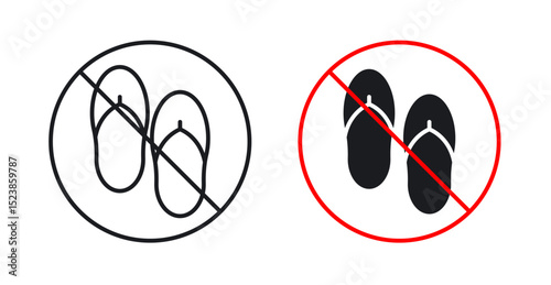 No sandals sign graphic vectors