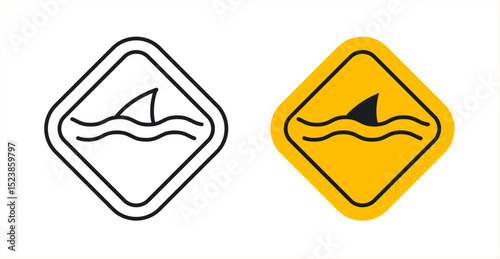 Danger of shark signs graphic vectors