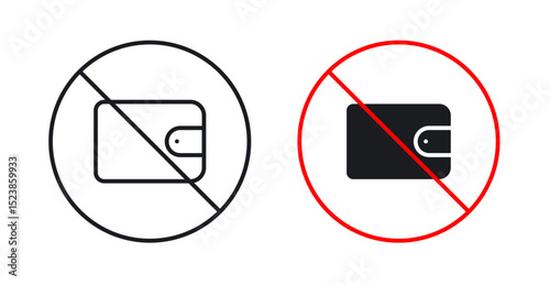 No wallet sign graphic vectors