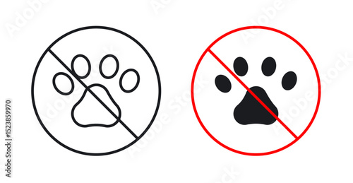 Forbidden dog pet signs graphic vectors