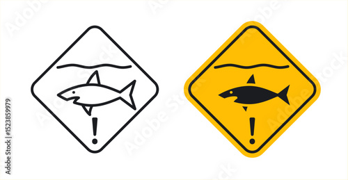 Shark warning signs graphic vectors
