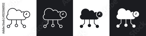 High server uptime icons graphic vectors