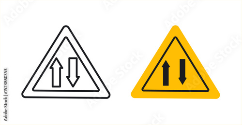 Two way traffic signs graphic vectors