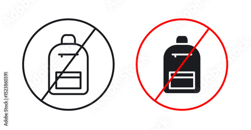 No backpacks allowed sign graphic vectors