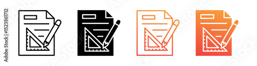 Design Multiple Style Icon Set Vector 