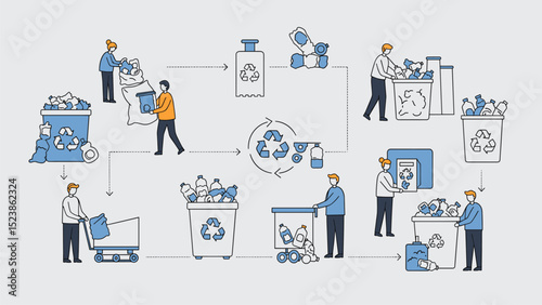 Recycling Process: A Step-by-Step Illustration of Sustainable Waste Management