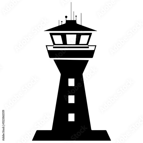 Air traffic control tower vector illustration