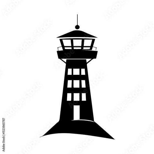 Air traffic control tower vector illustration