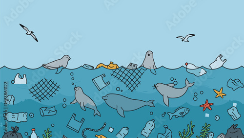 Ocean Pollution: Seals, Whales, and Plastic Waste in a Sea of Debris