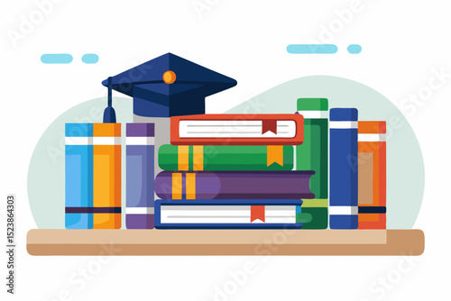 bookshelf with colorful books icon