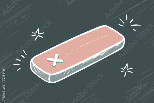 chalk eraser on dusty blackboard icon