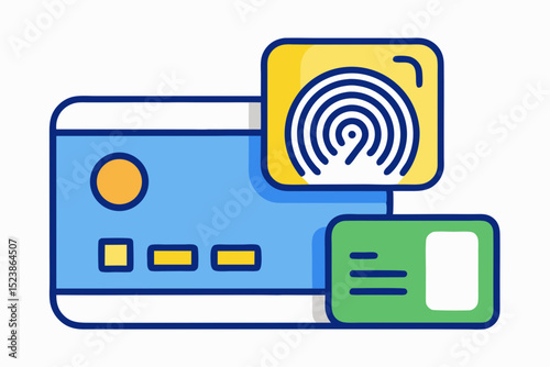 credit card with fingerprint scanner icon