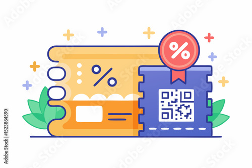 discount voucher with qr code