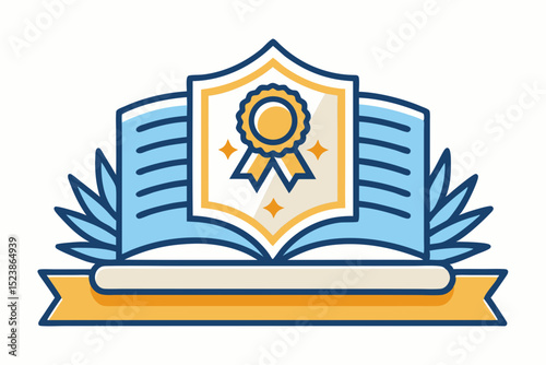 award ribbon open book