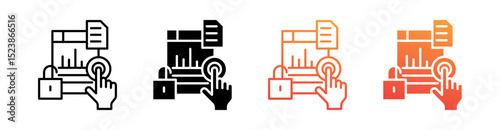 Easy Access Multiple Style Icon Set Vector 