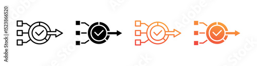 Actionable Multiple Style Icon Set Vector 