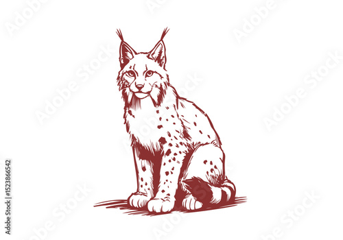  Lynx hand drawn sketch vector illustration
