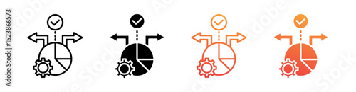 Decision Making Multiple Style Icon Set Vector 