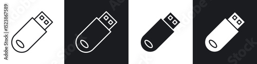 usb drive icons vector graphics for web designs