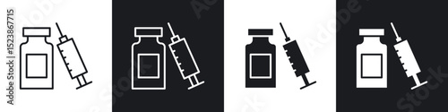 Vaccine vial icons vector graphics for web designs