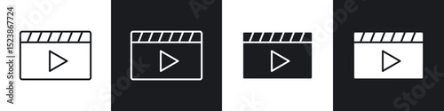 Video icons vector graphics for web designs