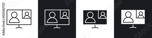 Video chat icons vector graphics for web designs