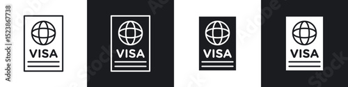 Visa icons vector graphics for web designs