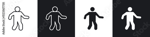 Walking icons vector graphics for web designs