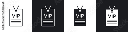 VIP pass icons vector graphics for web designs
