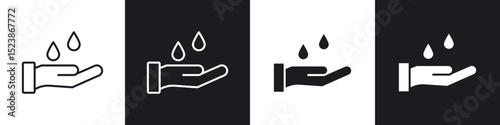 Wash hands icons vector graphics for web designs